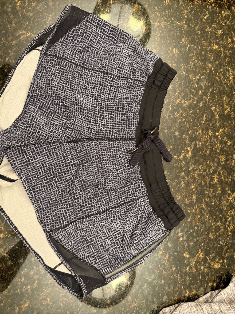 lululemon athletica Black and Gray Micro-Print Athletic Shorts